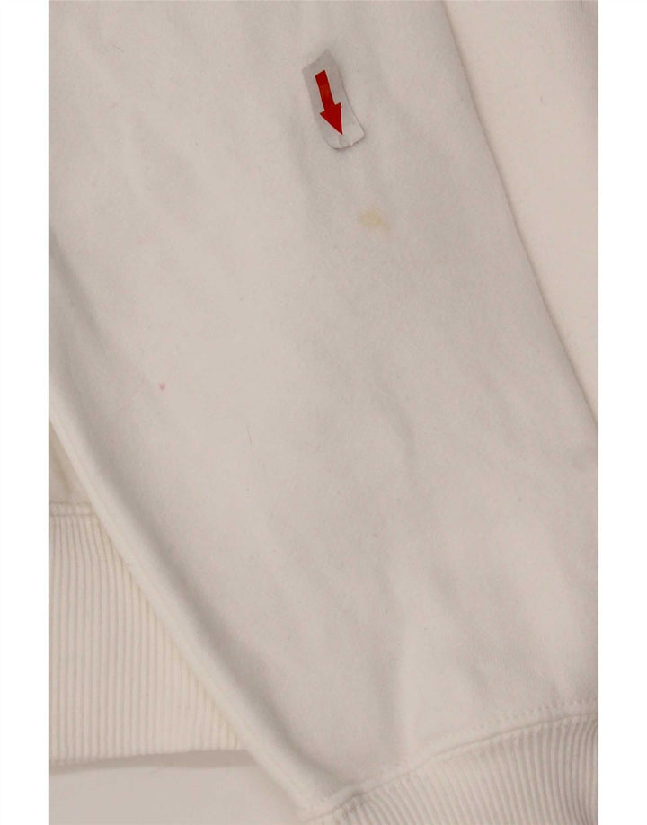 Nike Womens Graphic Tracksuit Top Jacket UK 14 Medium White Cotton