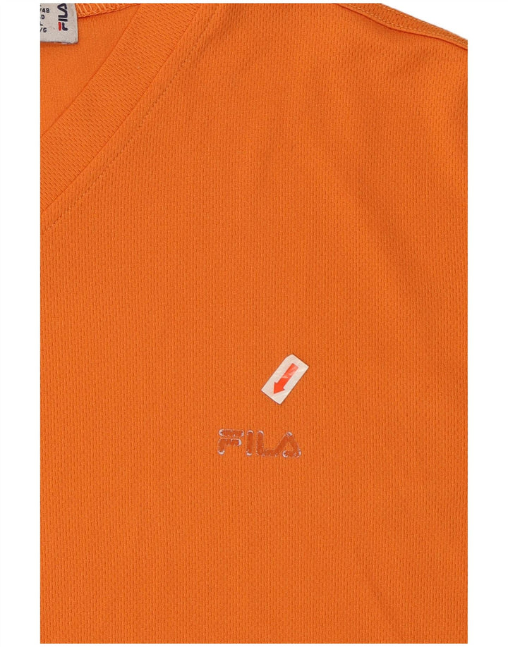 FILA Womens T-Shirt Top UK 16 Large Orange Polyester