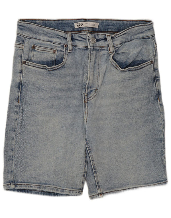 Zara Mens Denim Shorts EU 42 Large W32  Blue Cotton