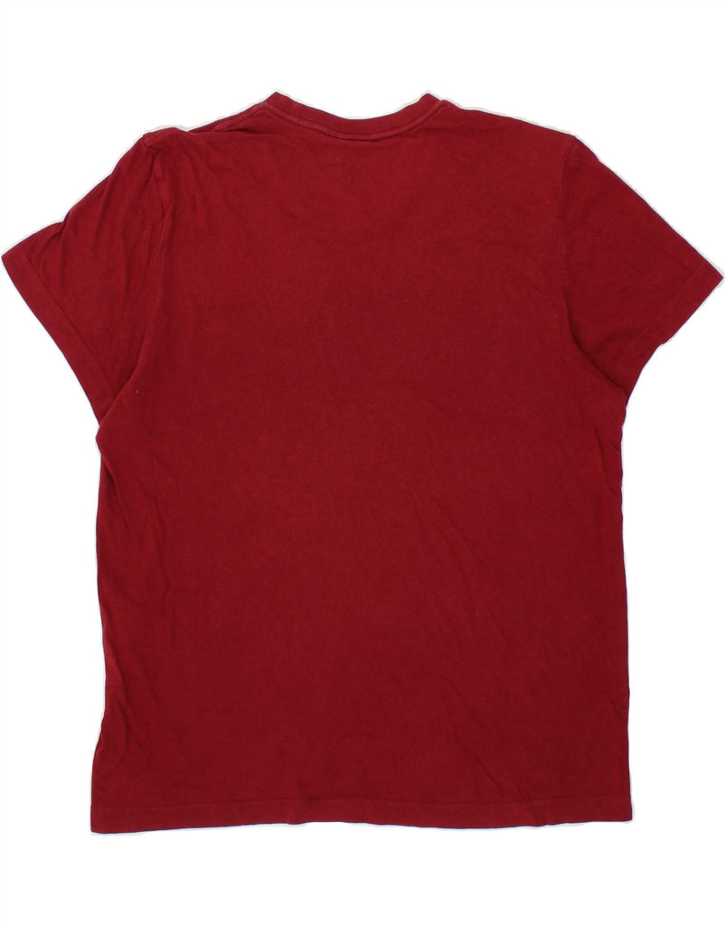 ADIDAS Mens Graphic T-Shirt Top Medium Red Vintage Adidas and Second-Hand Adidas from Messina Hembry 