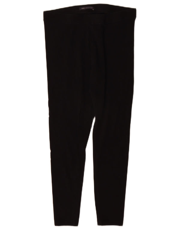 Marks & Spencer Womens Crop Leggings UK 12 Medium Black Cotton