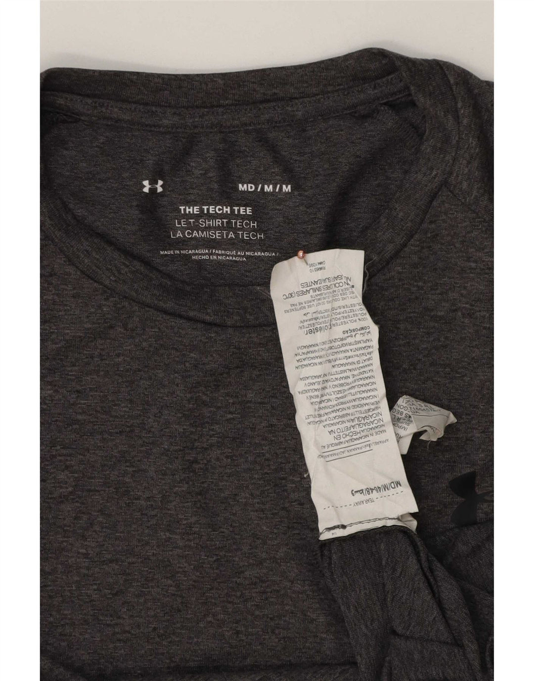 Under Armour Mens T-Shirt Top Medium Grey Flecked Polyester