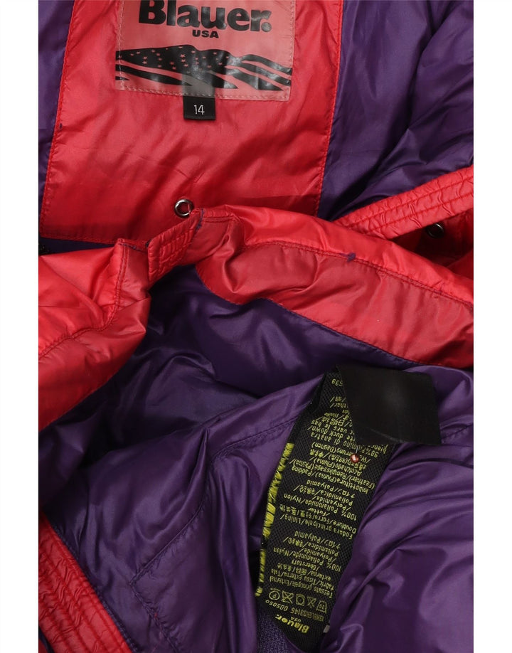 Blauer Girls Hooded Padded Coat 13-14 Years Red Polyamide