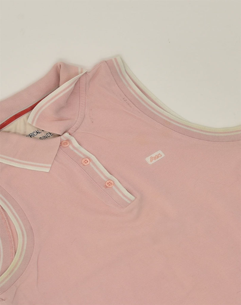 ASICS Womens Sleeveless Polo Shirt UK 18 XL Pink Cotton | Vintage Asics | Thrift | Second-Hand Asics | Used Clothing | Messina Hembry 