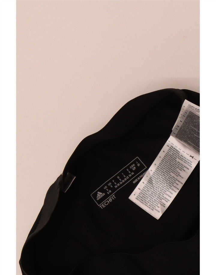 Adidas Womens Tech Fit Graphic Leggings UK 8/10 Small Black Polyester