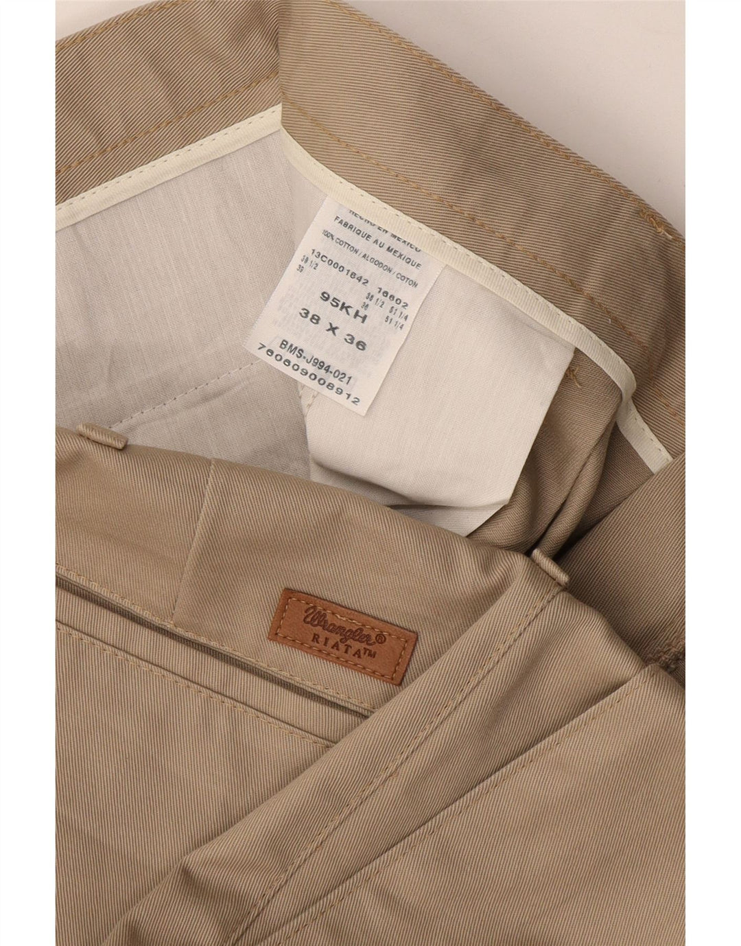 WRANGLER Mens Riata Pegged Chino Trousers W38 L36 Beige Cotton