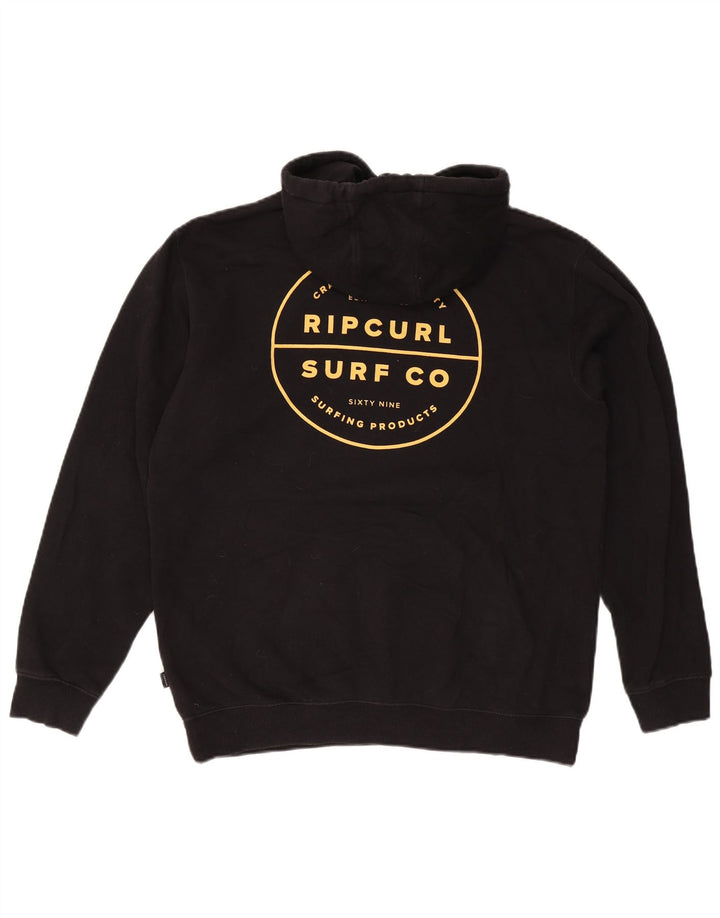 RIP CURL Mens Graphic Hoodie Jumper Medium Black Cotton