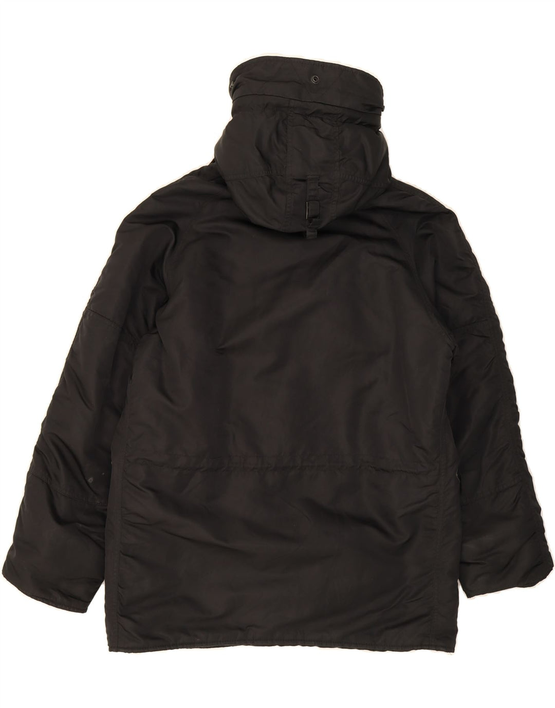 ALPHA INDUSTRIES Mens Hooded Windbreaker Jacket UK 38 Medium Black Vintage Alpha Industries and Second-Hand Alpha Industries from Messina Hembry 