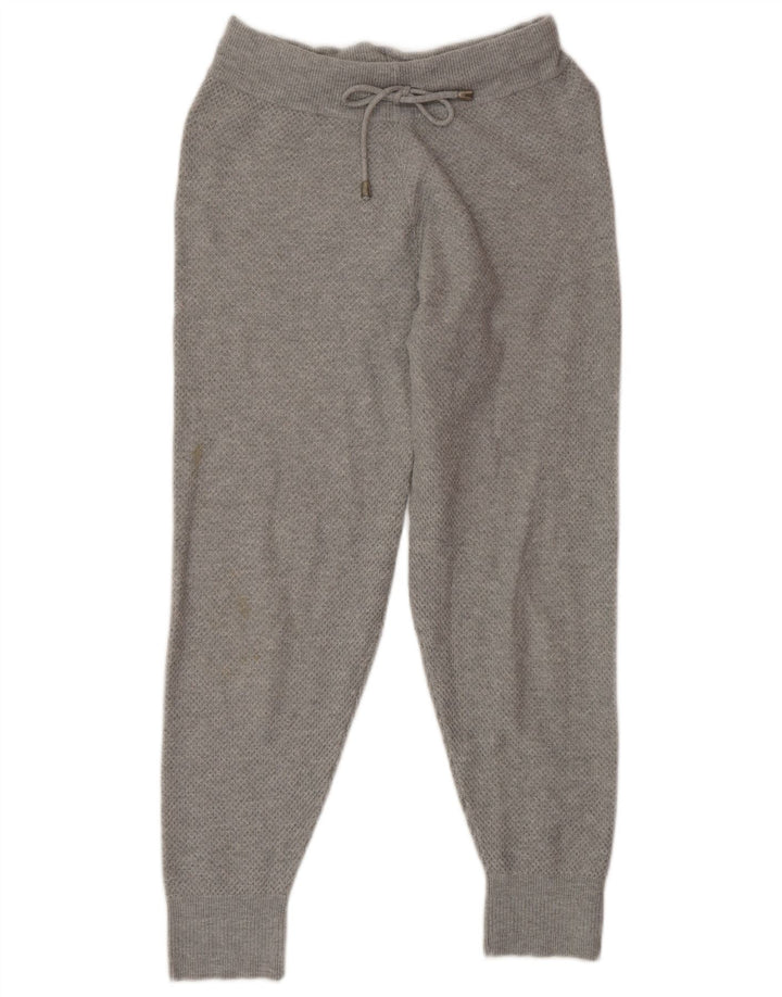 Marks & Spencer Womens Knit Tracksuit Trousers Joggers UK 10 Small Grey