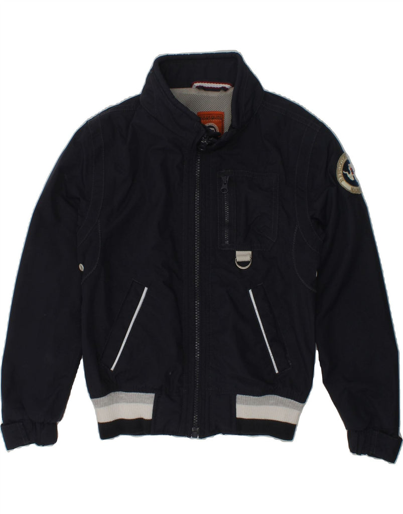 NAPAPIJRI Boys Graphic Bomber Jacket 5-6 Years Navy Blue Polyamide | Vintage Napapijri | Thrift | Second-Hand Napapijri | Used Clothing | Messina Hembry 