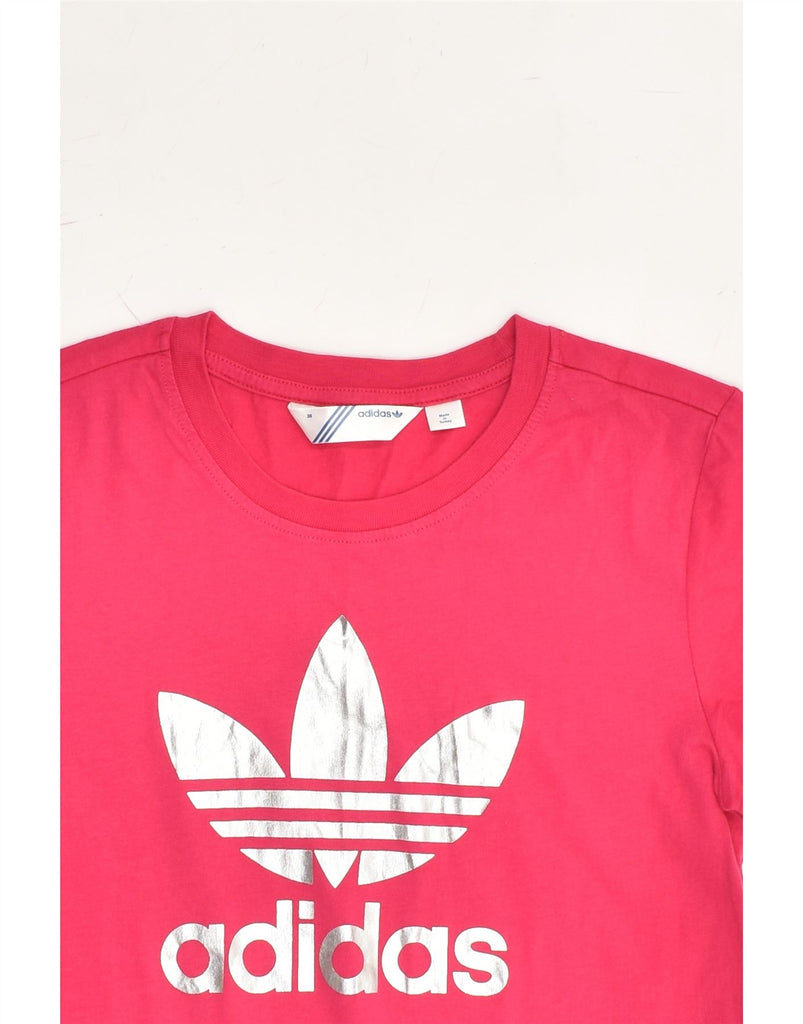 ADIDAS Womens Graphic T-Shirt Top EU 36 Small Pink | Vintage Adidas | Thrift | Second-Hand Adidas | Used Clothing | Messina Hembry 