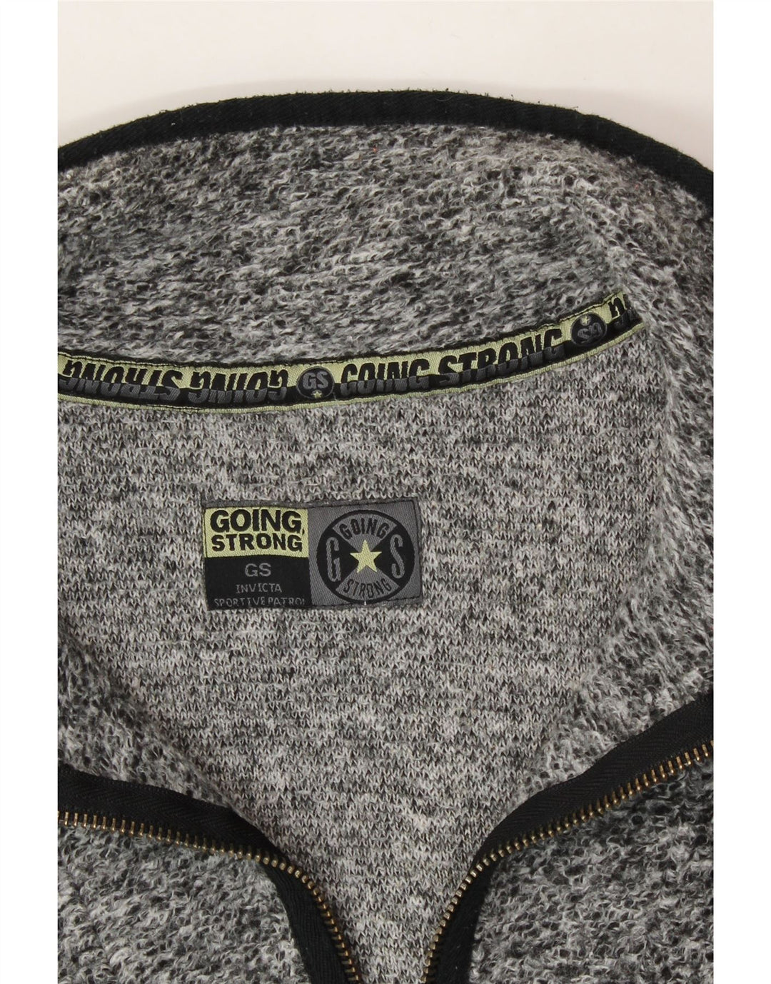 INVICTA Mens Zip Neck Fleece Jumper XL Grey Vintage Invicta and Second-Hand Invicta from Messina Hembry 
