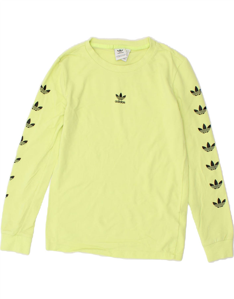 ADIDAS Womens Graphic Top Long Sleeve UK 4 XS Green Cotton | Vintage Adidas | Thrift | Second-Hand Adidas | Used Clothing | Messina Hembry 