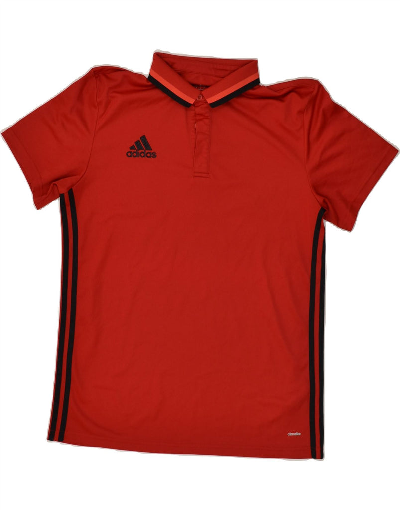 ADIDAS Mens Climalite Graphic Polo Shirt Large Red Polyester Vintage Adidas and Second-Hand Adidas from Messina Hembry 