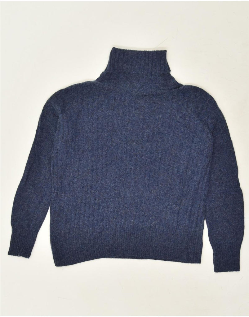 KAPPA Womens Roll Neck Jumper Sweater UK 10 Small Navy Blue Flecked Cotton | Vintage Kappa | Thrift | Second-Hand Kappa | Used Clothing | Messina Hembry 