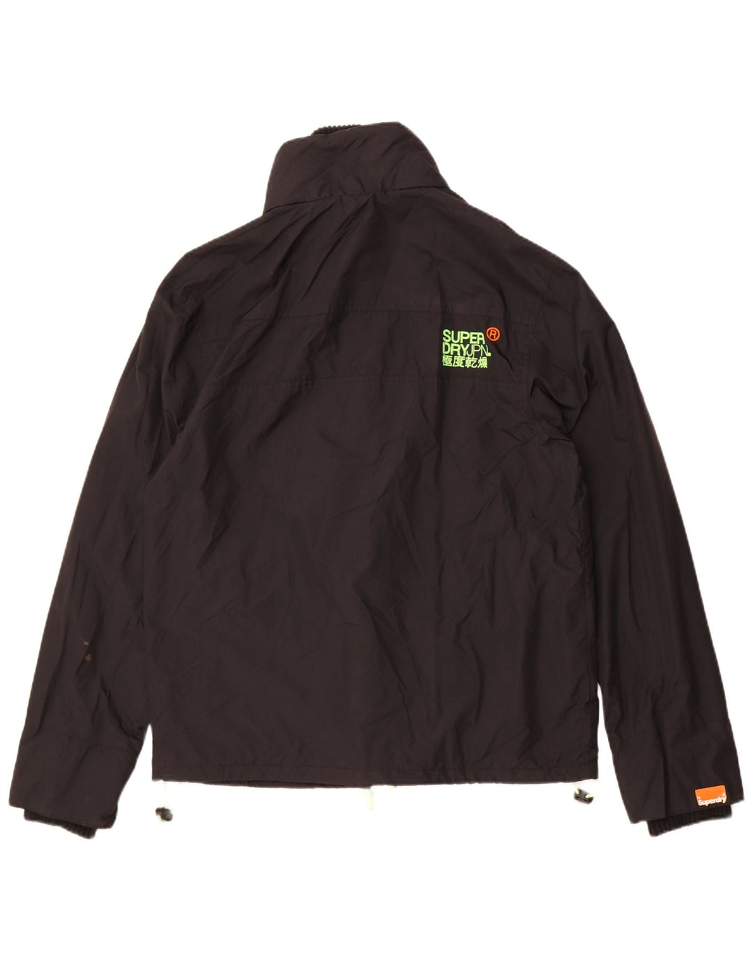 Superdry Mens Windcheater Windbreaker Jacket UK 42 XL Black Nylon