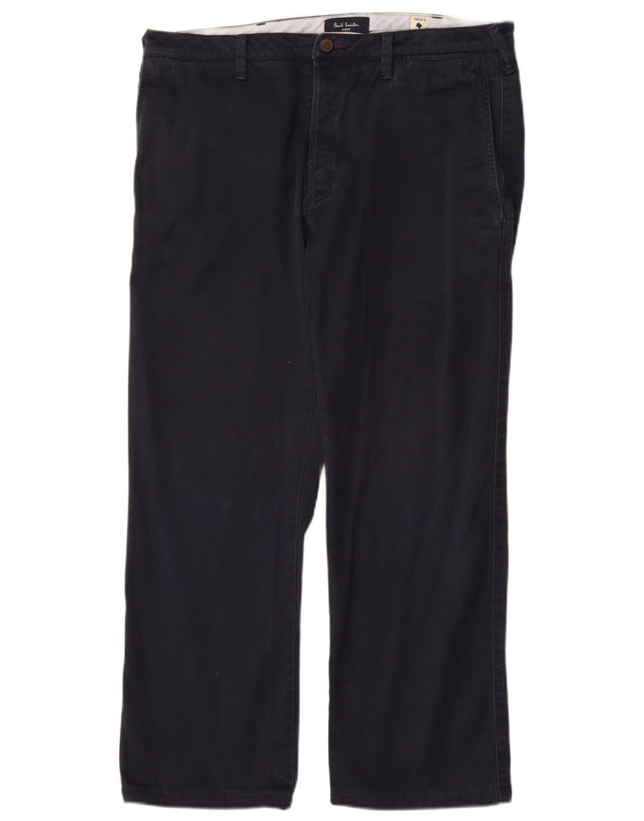PAUL SMITH Mens Straight Chino Trousers W32 L28 Navy Blue Cotton