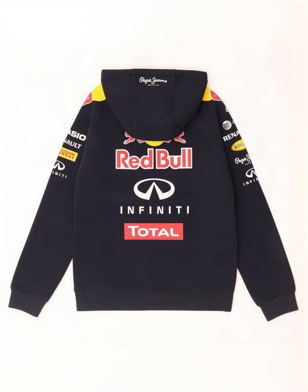 PEPE Jeans Mens Red Bull Graphic Zip Hoodie Sweater Small Navy Blue