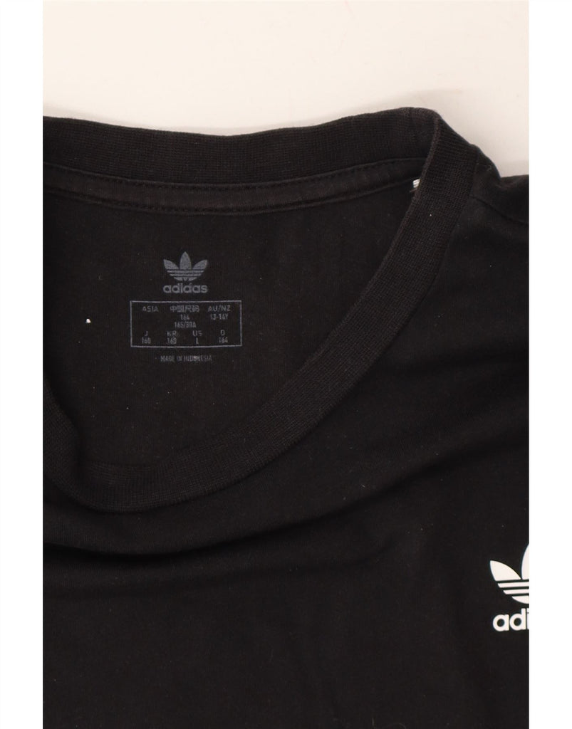 ADIDAS Boys T-Shirt Top 13-14 Years Black Cotton Vintage Adidas and Second-Hand Adidas from Messina Hembry 