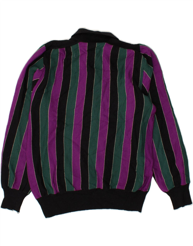 VINTAGE Womens Polo Neck Jumper Sweater UK 16 Large Multicoloured Striped | Vintage Vintage | Thrift | Second-Hand Vintage | Used Clothing | Messina Hembry 