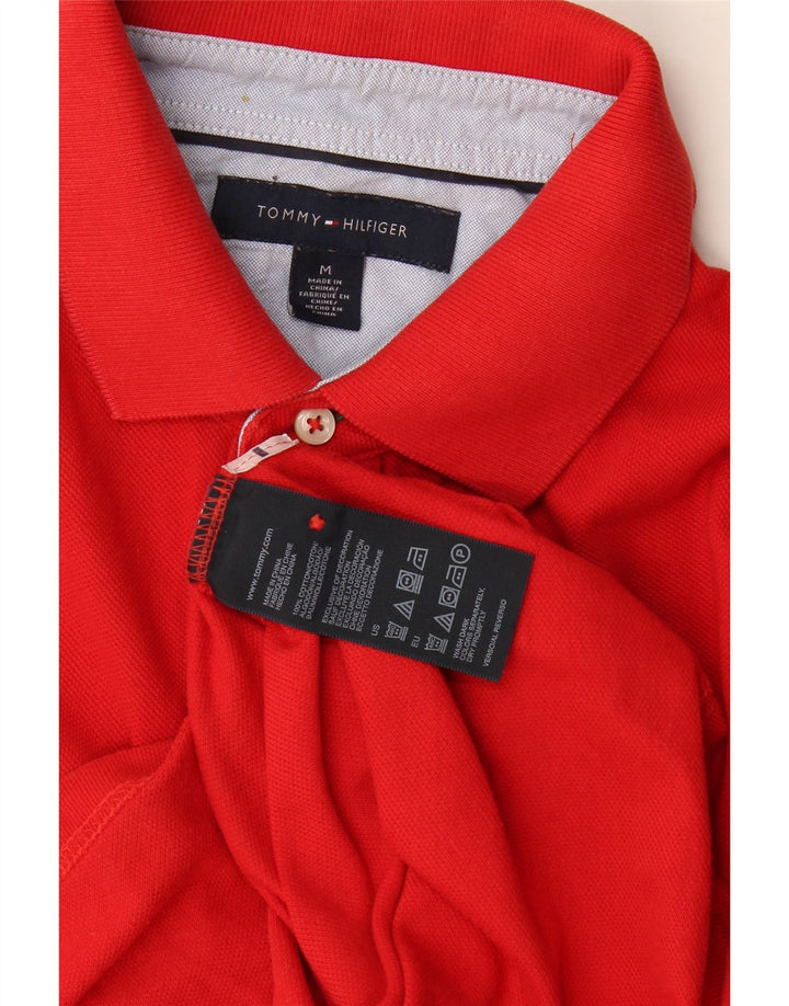 Tommy Hilfiger Mens Polo Shirt Medium Red Cotton