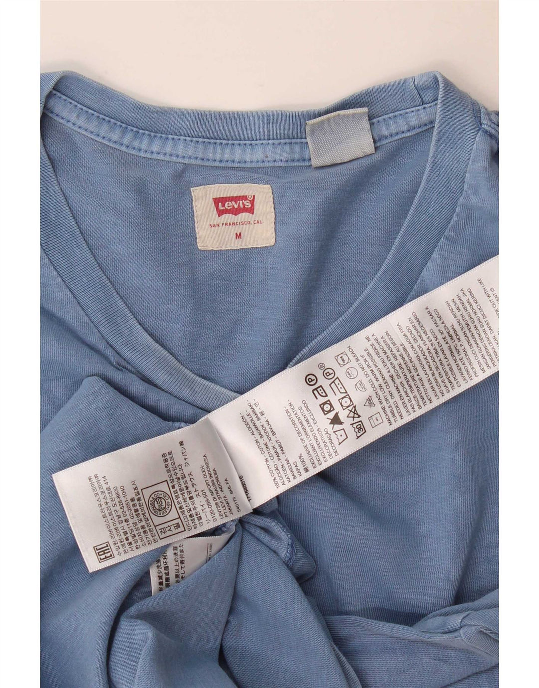 Levi's Mens T-Shirt Top Medium Blue Cotton