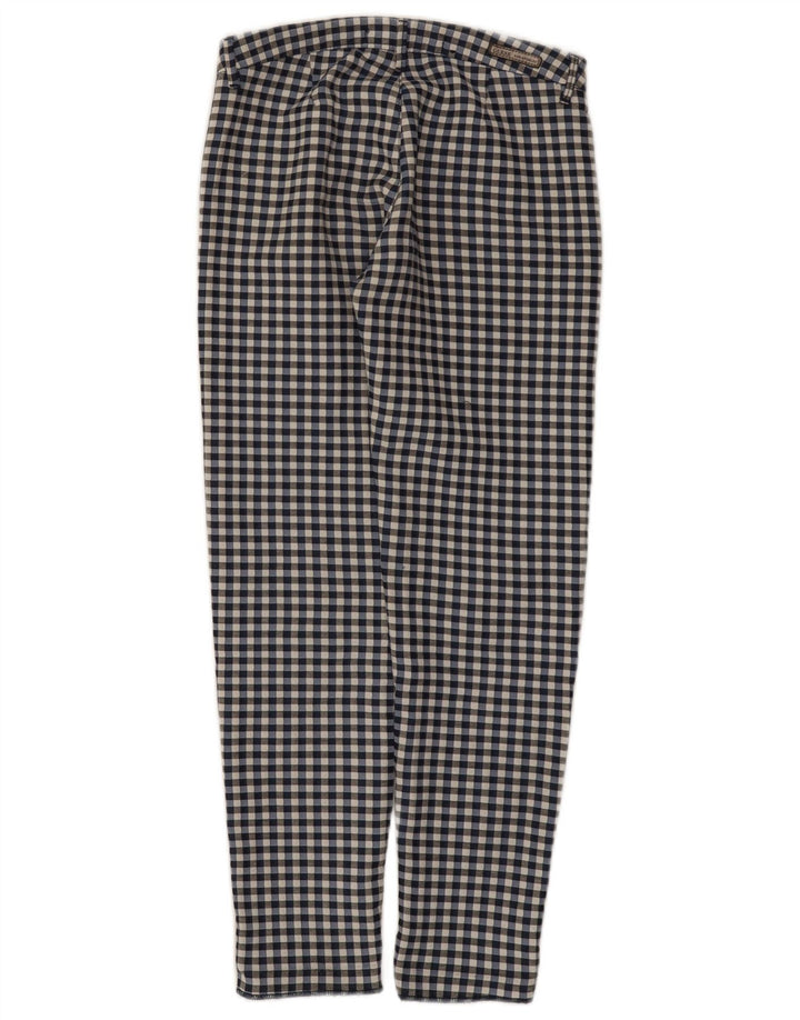 Guess Womens Slim Casual Trousers W24 L26 Navy Blue Gingham