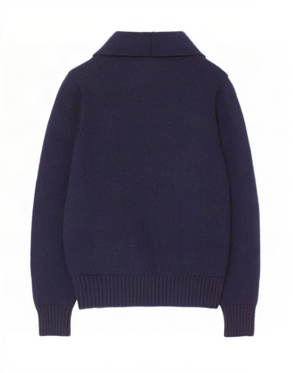Fay Boys Cardigan Sweater 9-10 Years Navy Blue Wool