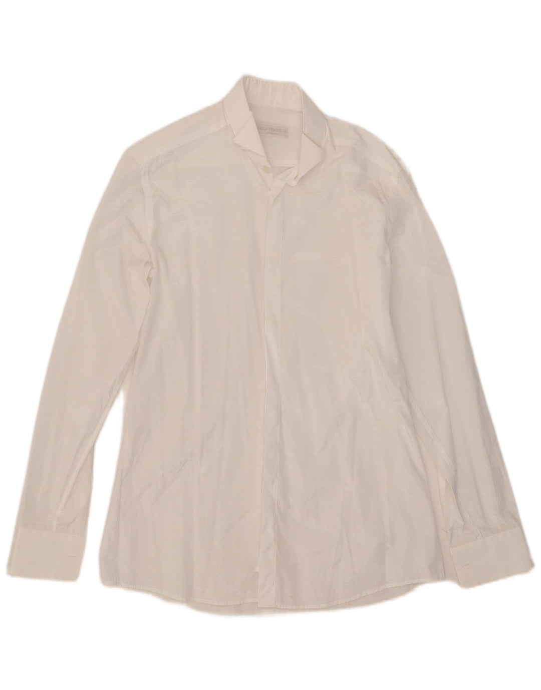 Carlo Pignatelli Mens Shirt Size 38 15 Medium White Polyester