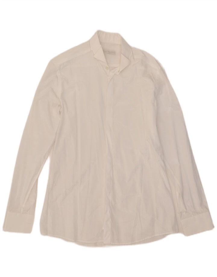 Carlo Pignatelli Mens Shirt Size 38 15 Medium White Polyester
