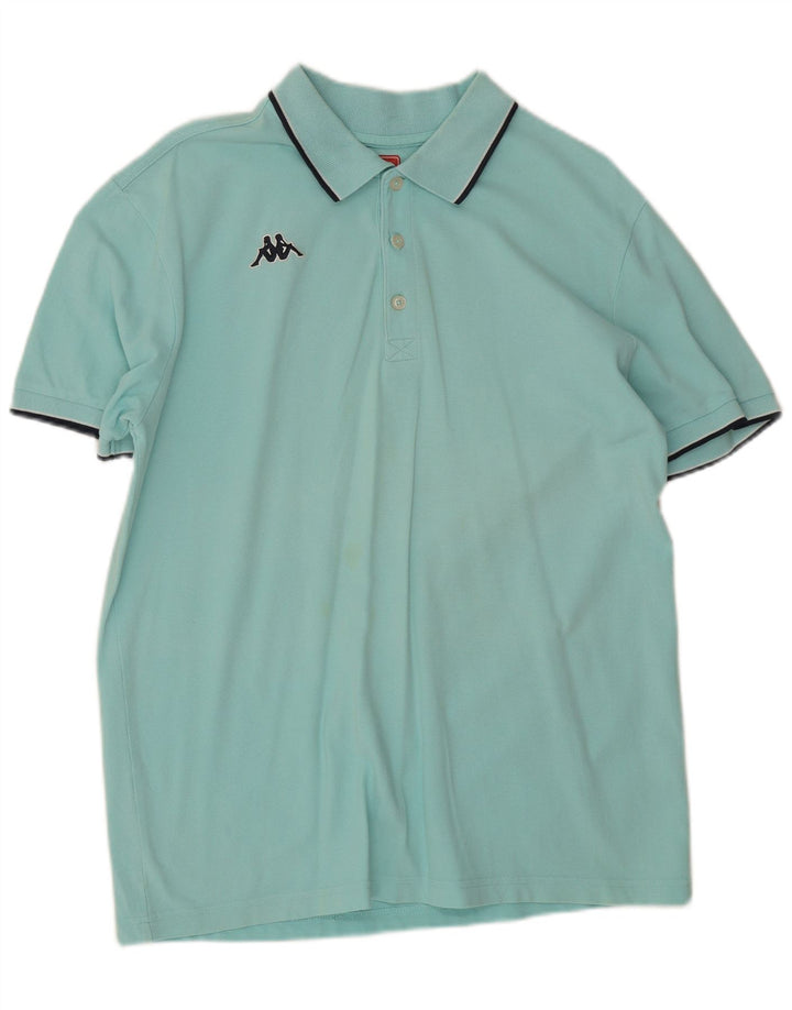 Kappa Mens Polo Shirt XL Turquoise Cotton