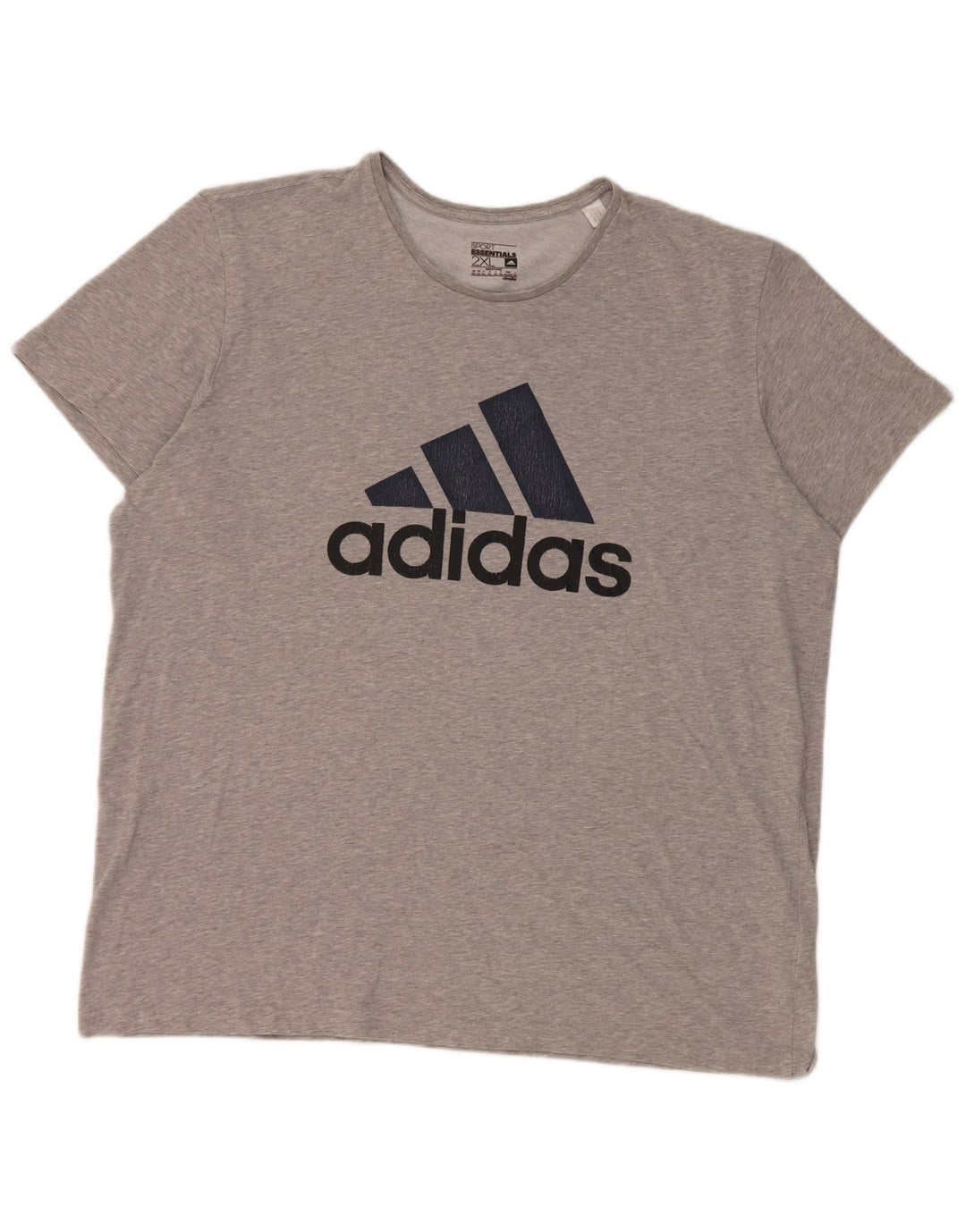 Adidas Mens Graphic T-Shirt Top 2XL Grey Cotton