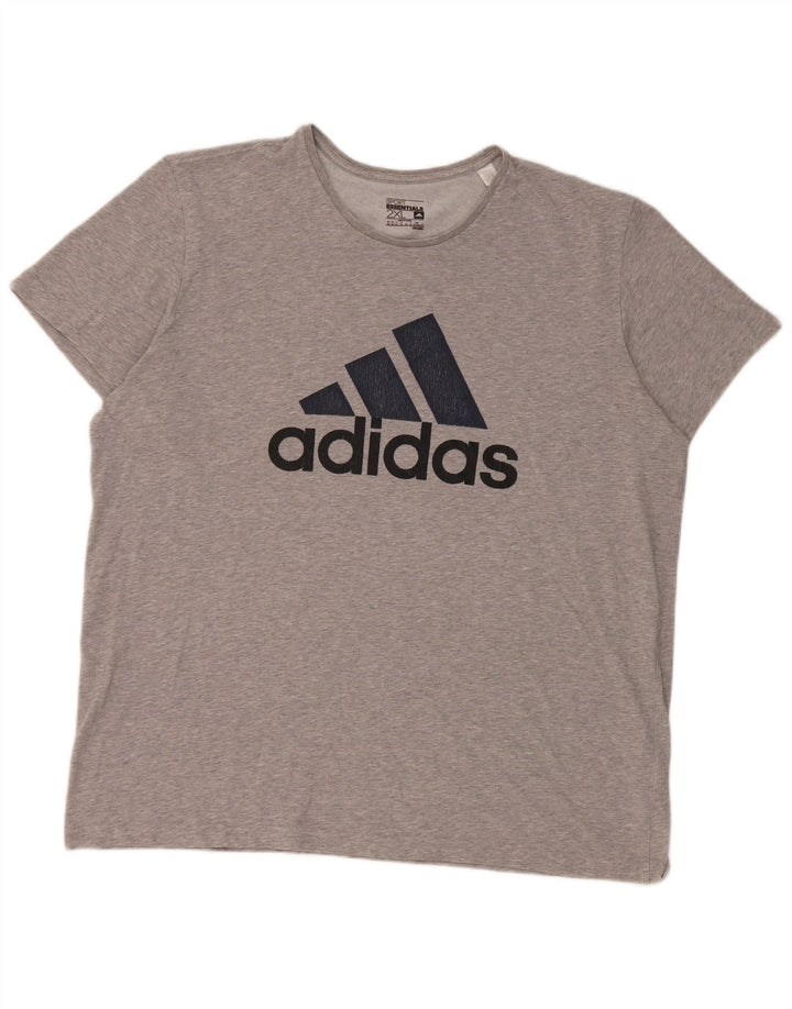 Adidas Mens Graphic T-Shirt Top 2XL Grey Cotton