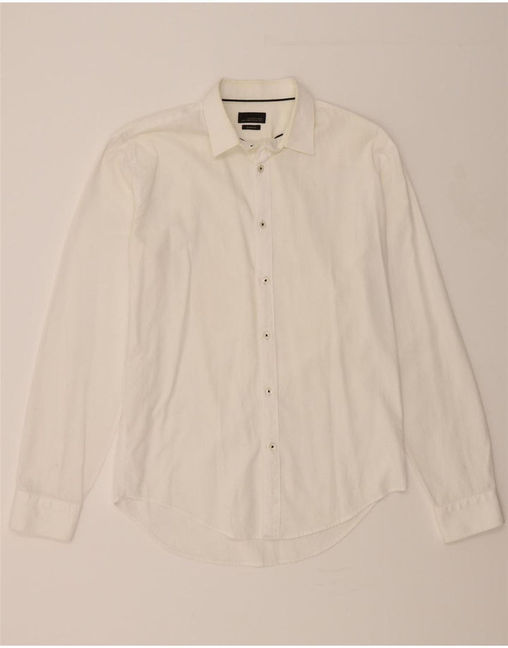 ZARA Mens Slim Fit Shirt Small White Cotton Vintage Zara and Second-Hand Zara from Messina Hembry 