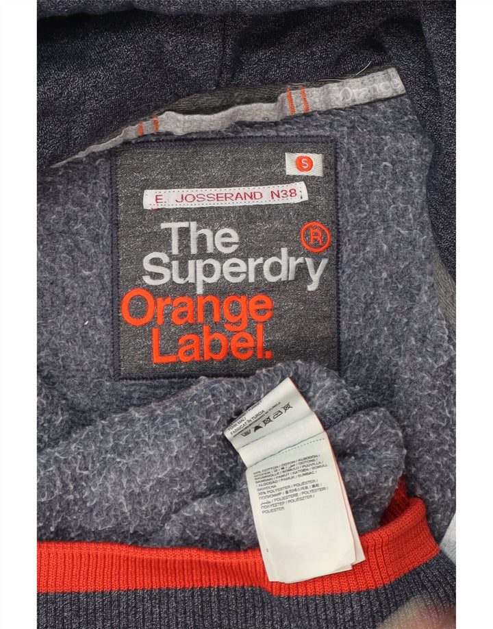 Superdry Mens Zip Hoodie Sweater Small Navy Blue Cotton