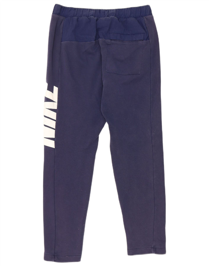 Nike Mens Graphic Tracksuit Trousers Small Navy Blue Cotton