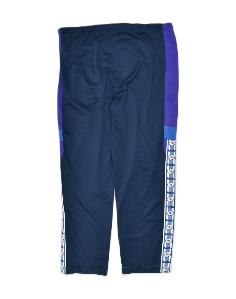 LOTTO Mens Tracksuit Trousers Large Navy Blue Polyester | Vintage | Thrift | Second-Hand | Used Clothing | Messina Hembry 