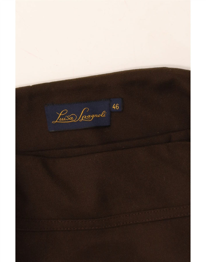 LUISA SPAGNOLI Womens Wrap Skirt IT 46 Large W30 Brown Virgin Wool Vintage Luisa Spagnoli and Second-Hand Luisa Spagnoli from Messina Hembry 