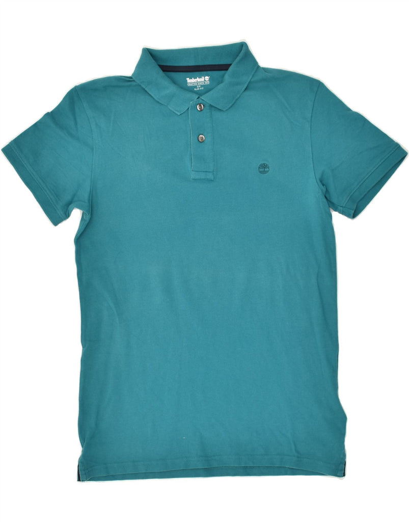 TIMBERLAND Mens Slim Fit Polo Shirt Small Turquoise Cotton | Vintage Timberland | Thrift | Second-Hand Timberland | Used Clothing | Messina Hembry 