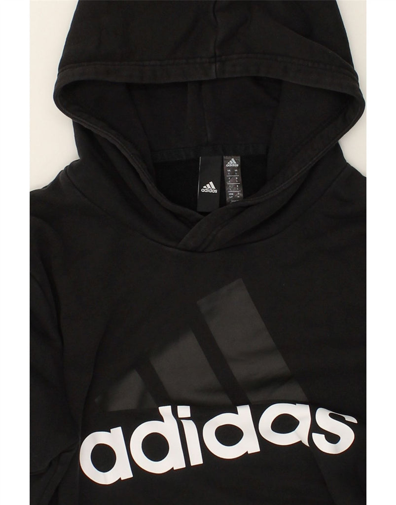 ADIDAS Mens Graphic Hoodie Jumper Small Black Cotton | Vintage Adidas | Thrift | Second-Hand Adidas | Used Clothing | Messina Hembry 