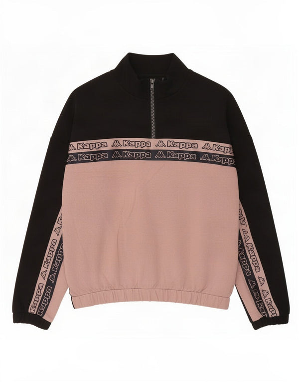 Kappa Womens Tezenis Graphic Sweatshirt Jumper UK 14 Medium Black
