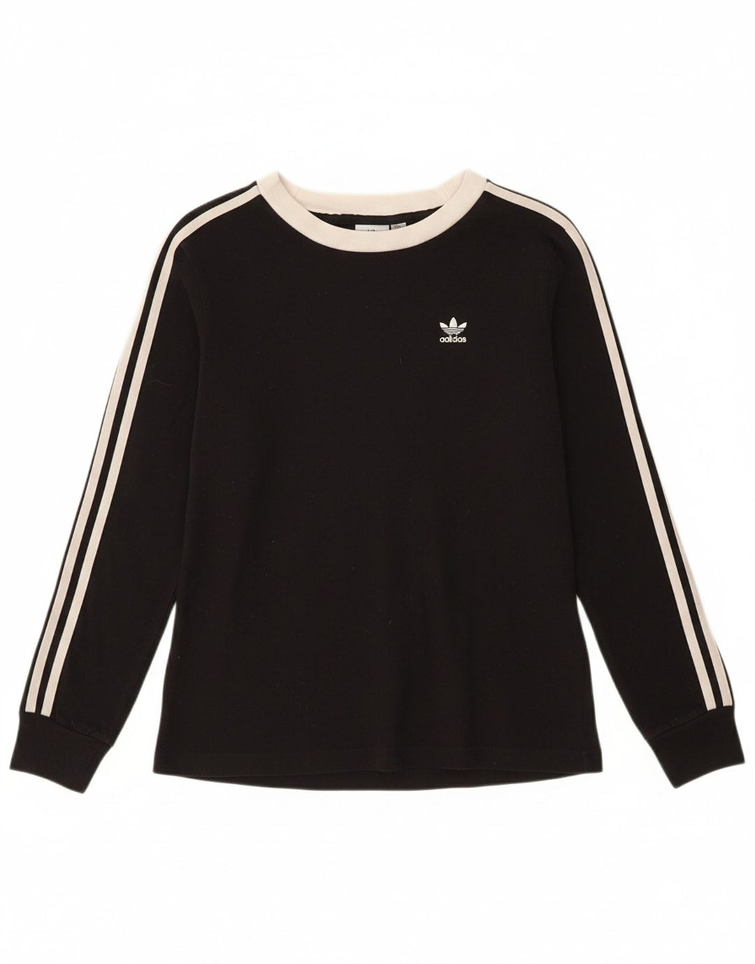 ADIDAS Womens Top Long Sleeve UK 8 Small  Black Cotton