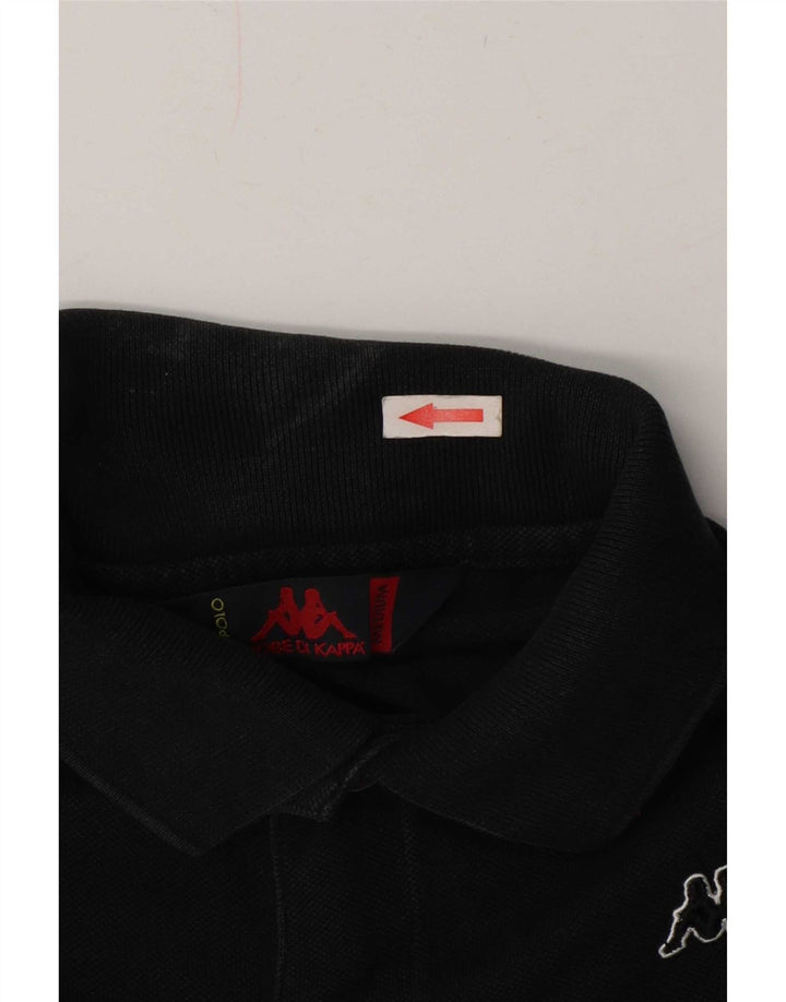 Kappa Mens Polo Shirt Medium Black Cotton