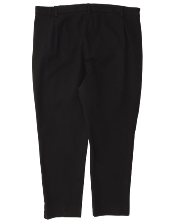 Marks & Spencer Womens Crop Suit Trousers UK 16 Large W34 L24 Black