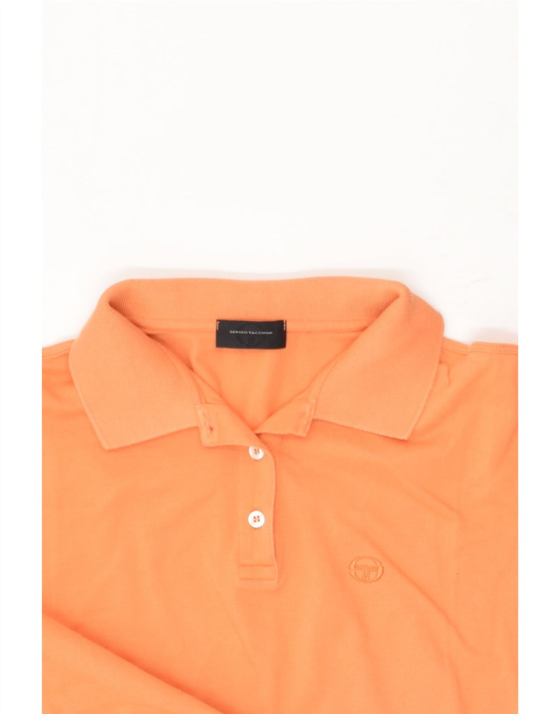 SERGIO TACCHINI Womens Polo Shirt UK 18 XL Orange Cotton | Vintage Sergio Tacchini | Thrift | Second-Hand Sergio Tacchini | Used Clothing | Messina Hembry 