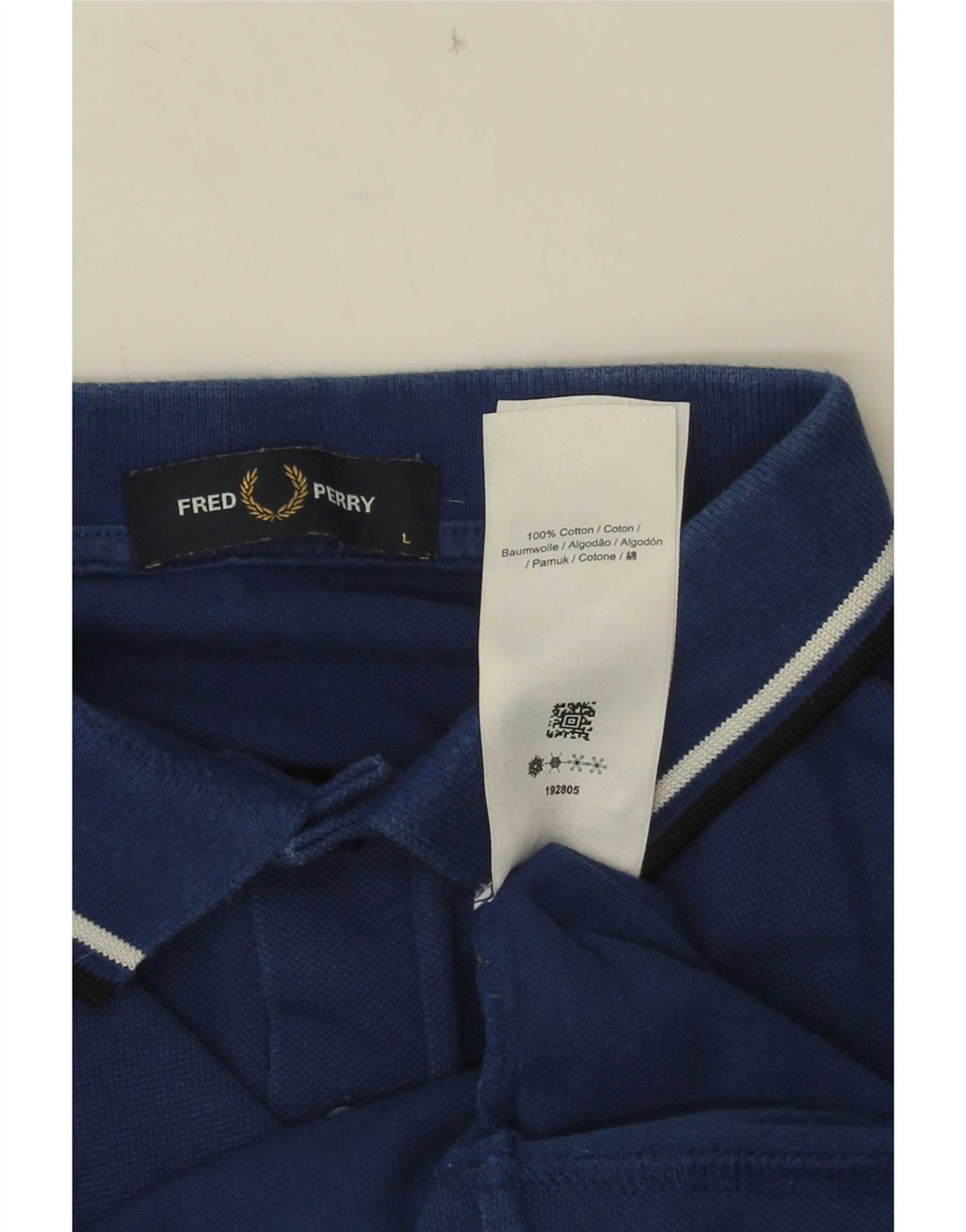 Fred Perry Mens Polo Shirt Large Navy Blue Cotton