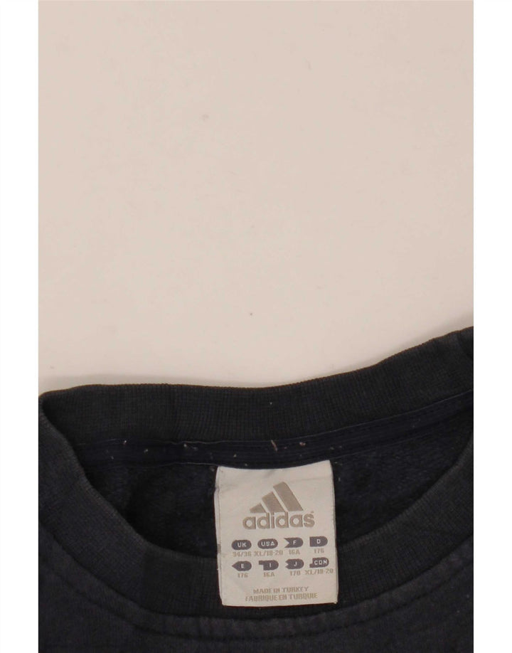 Adidas Boys Graphic Sweatshirt Jumper 15-16 Years Navy Blue