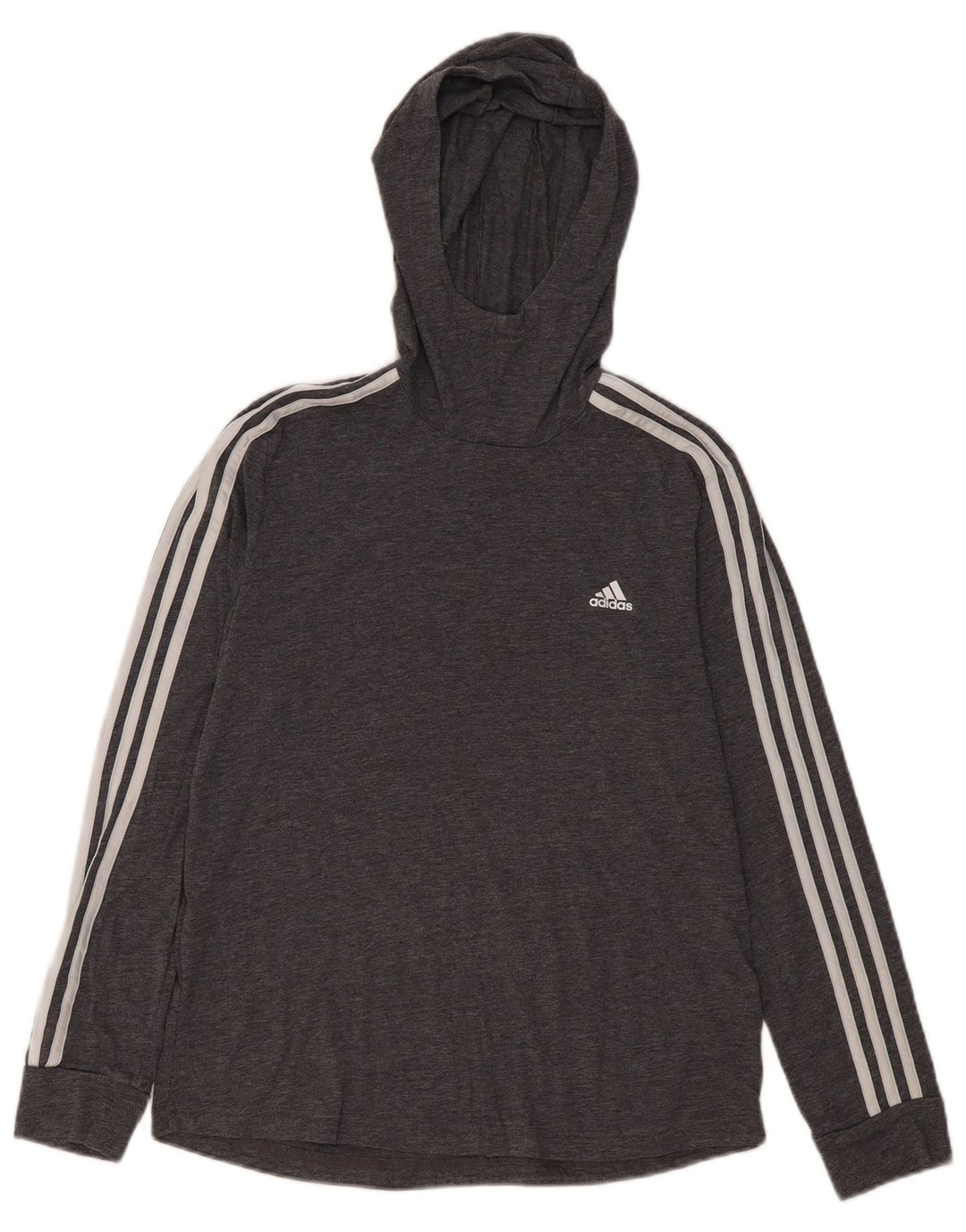 ADIDAS Womens Climalite Hoodie Jumper UK 12/14 Medium Grey Polyester