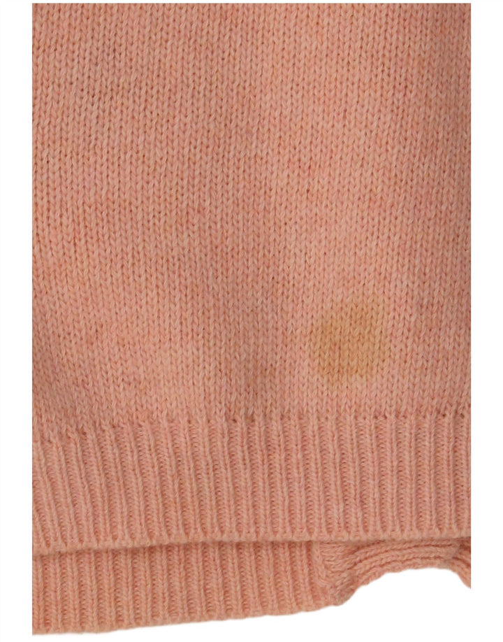 VINTAGE Womens Cardigan Sweater UK 16 Large Pink Floral Wool