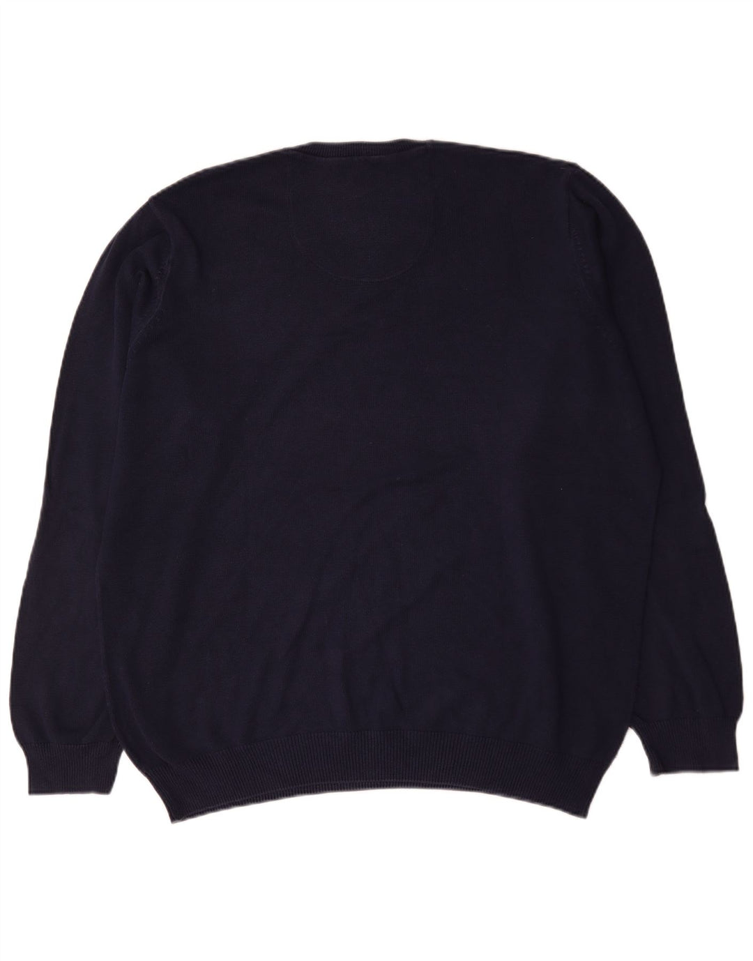 Marks & Spencer Mens Regular Fit V-Neck Jumper Sweater XL Navy Blue Cotton
